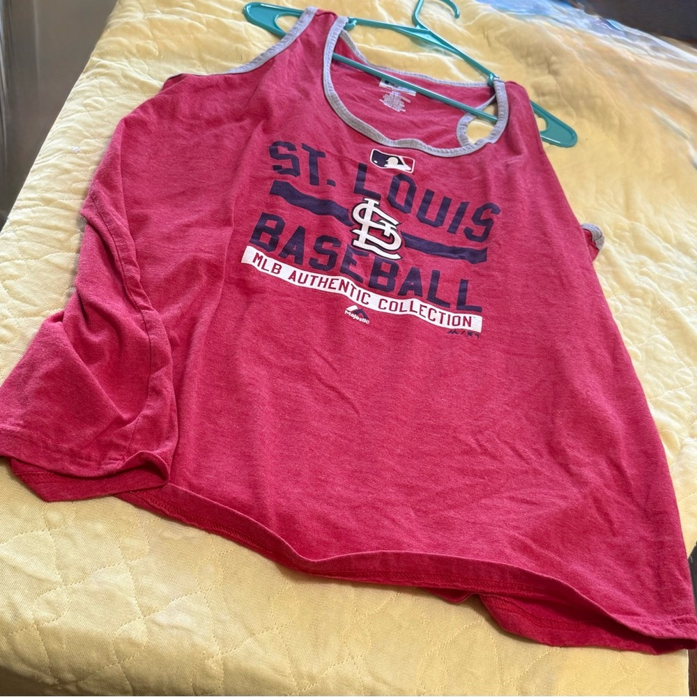 Majestic Red Authentic Collection St Louis Baseball Tank
